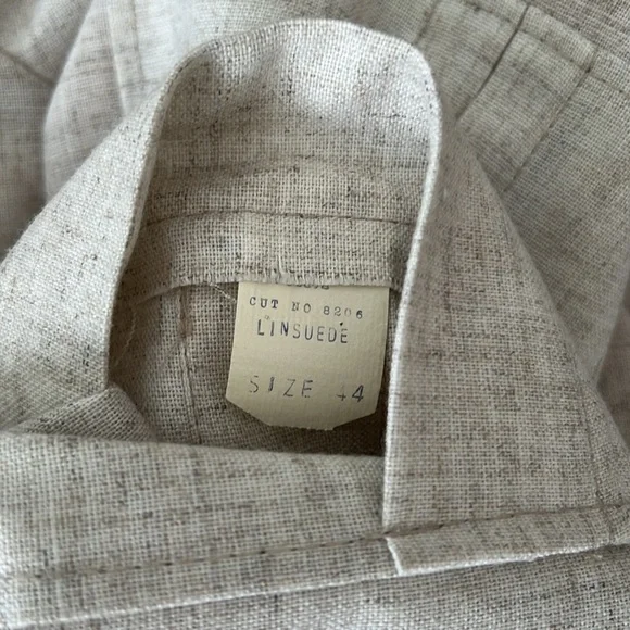 Brad Whitney cream linen and tan suede men’s sport coat blazer size 44 - Picture 9 of 13